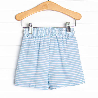 Pinstripe Promises Swim Trunks, Blue