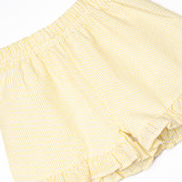 Go Fetch Applique Ruffle Short Set, Yellow
