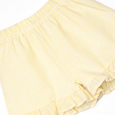 Go Fetch Applique Ruffle Short Set, Yellow