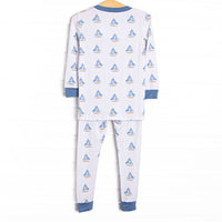 Sea Breeze and Sails Bamboo Pajama Set, Blue