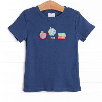 Global Studies Applique Top, Blue
