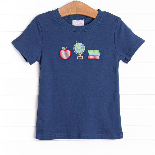Global Studies Applique Top, Blue