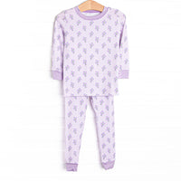 Tossing Tulips Bamboo Pajama Set, Purple