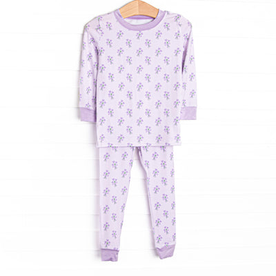 Tossing Tulips Bamboo Pajama Set, Purple