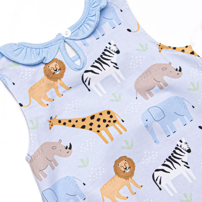 Safari Summer Ruffle Bubble, Blue