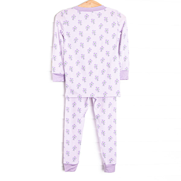 Tossing Tulips Bamboo Pajama Set, Purple