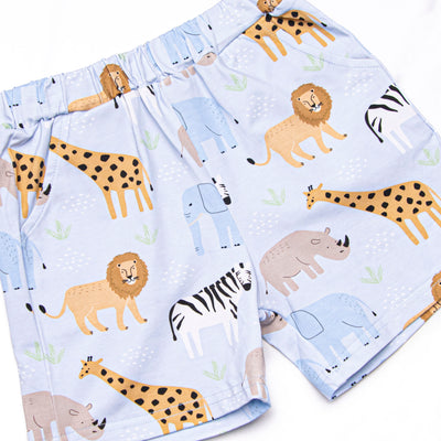 Safari Summer Polo Short Set, Blue