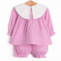 Pumpkin Spice Proper Applique Bloomer Set, Pink