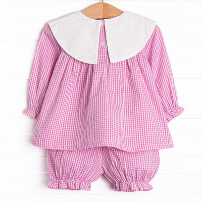 Pumpkin Spice Proper Applique Bloomer Set, Pink