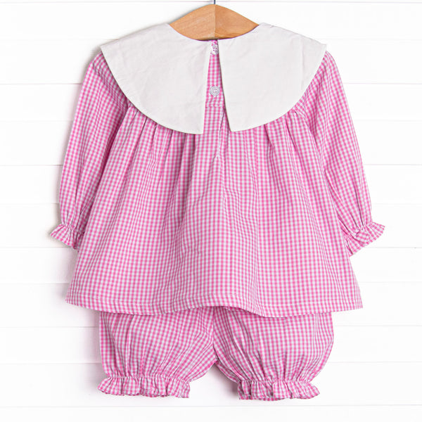 Pumpkin Spice Proper Applique Bloomer Set, Pink
