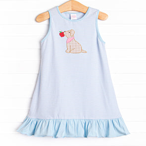 Teacher's Pet Applique Dress, Blue