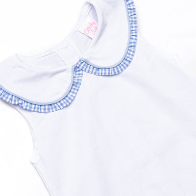 Summer Sky Blue Ruffle Short Set, Blue