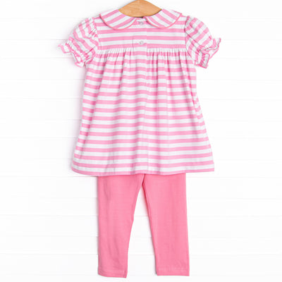 Multicolored Mouse Applique Legging Set, Pink