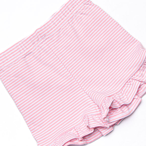 Melon Smiles Applique Girl Short Set, Pink