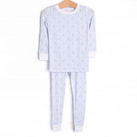 Silhouette Sunday Bamboo Pajama Set, Blue