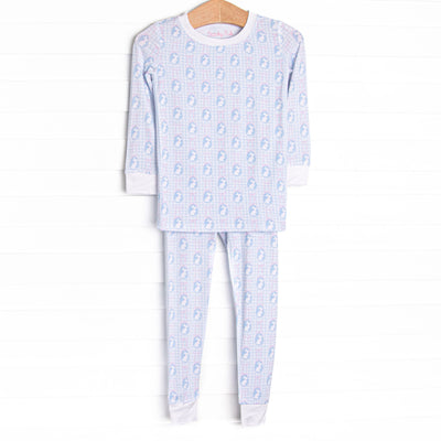 Silhouette Sunday Bamboo Pajama Set, Blue