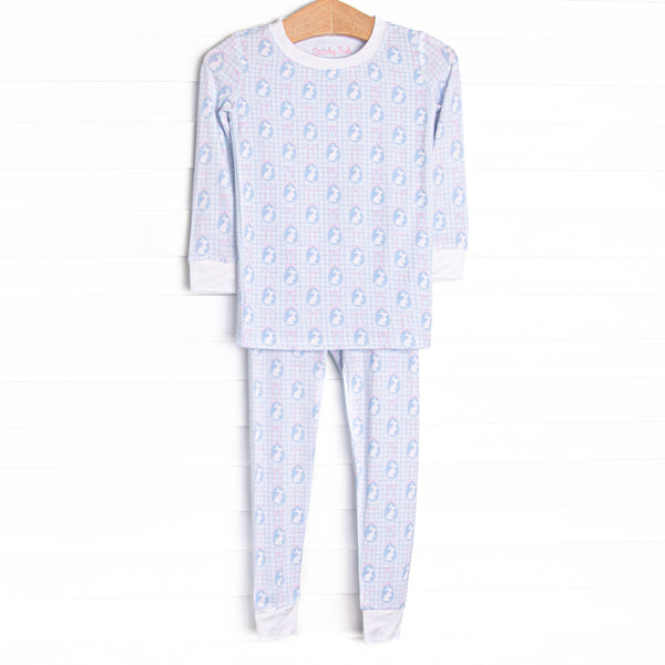 Silhouette Sunday Bamboo Pajama Set, Blue
