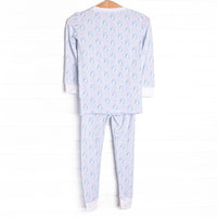 Silhouette Sunday Bamboo Pajama Set, Blue