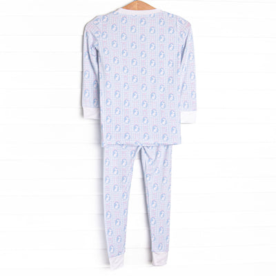 Silhouette Sunday Bamboo Pajama Set, Blue
