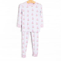 Sea Breeze and Sails Bamboo Pajama Set, Pink