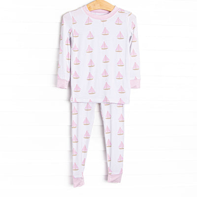 Sea Breeze and Sails Bamboo Pajama Set, Pink
