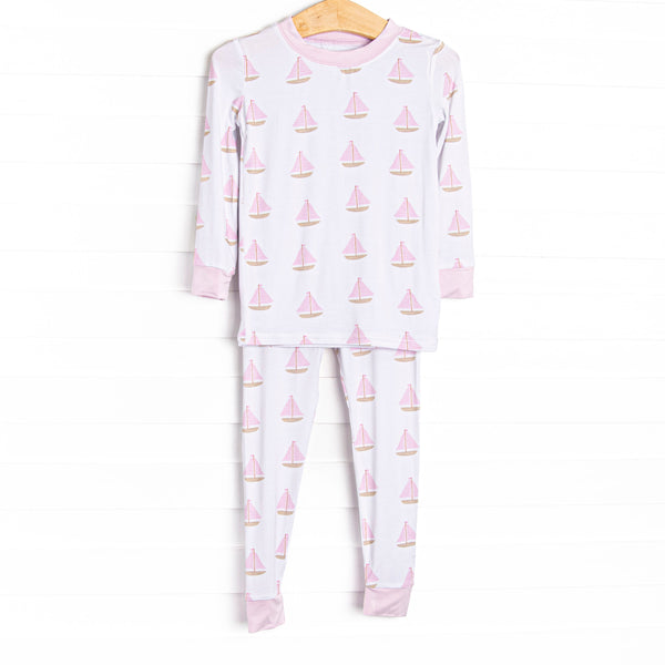 Sea Breeze and Sails Bamboo Pajama Set, Pink