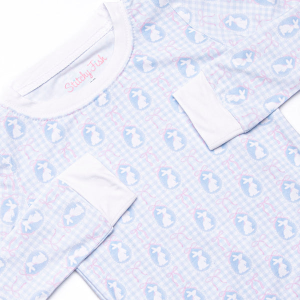 Silhouette Sunday Bamboo Pajama Set, Blue