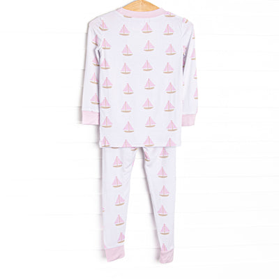 Sea Breeze and Sails Bamboo Pajama Set, Pink