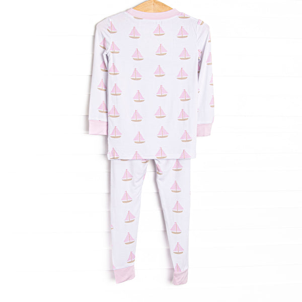 Sea Breeze and Sails Bamboo Pajama Set, Pink