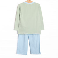 Monkey Business Applique Pant Set, Green