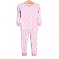 Hold Your Seahorses Bamboo Pajama Set, Pink