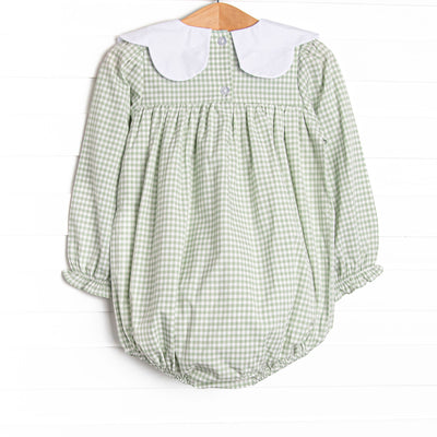 Posh Pumpkins Embroidered Bib Bubble, Green