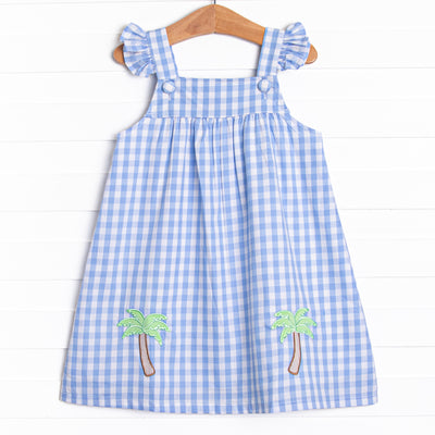 Shoreline Shade Applique Dress, Blue