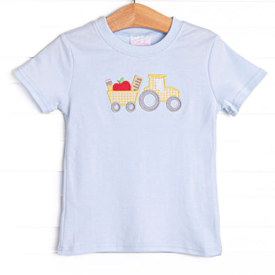 Planting Knowledge Applique Top, Blue