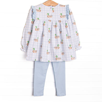 Pondside Picnic Ruffle Legging Set, Blue
