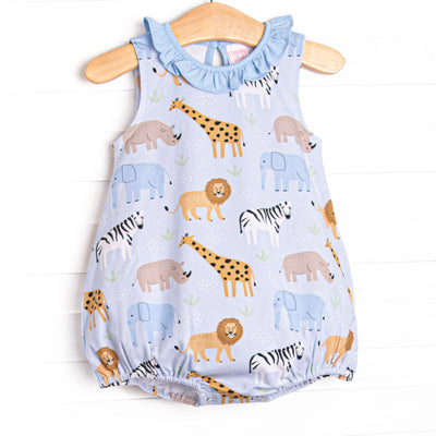 Safari Summer Ruffle Bubble, Blue