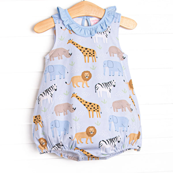 Safari Summer Ruffle Bubble, Blue