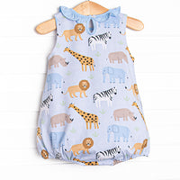 Safari Summer Ruffle Bubble, Blue