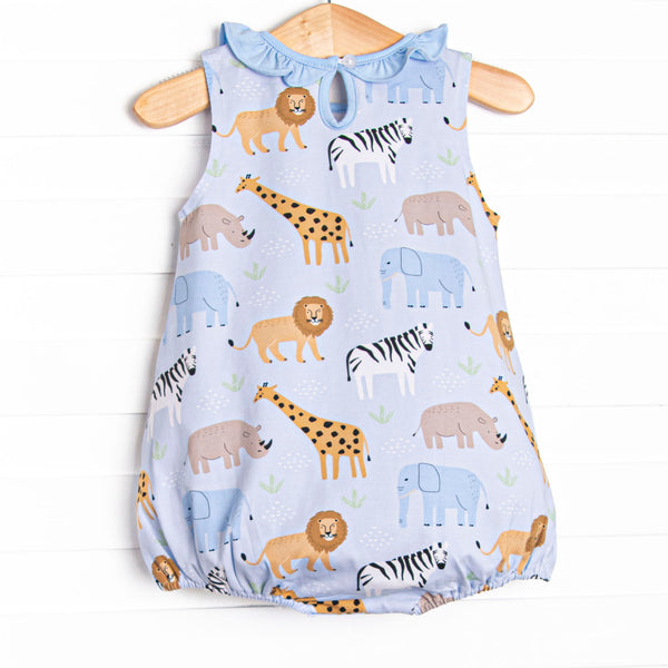 Safari Summer Ruffle Bubble, Blue