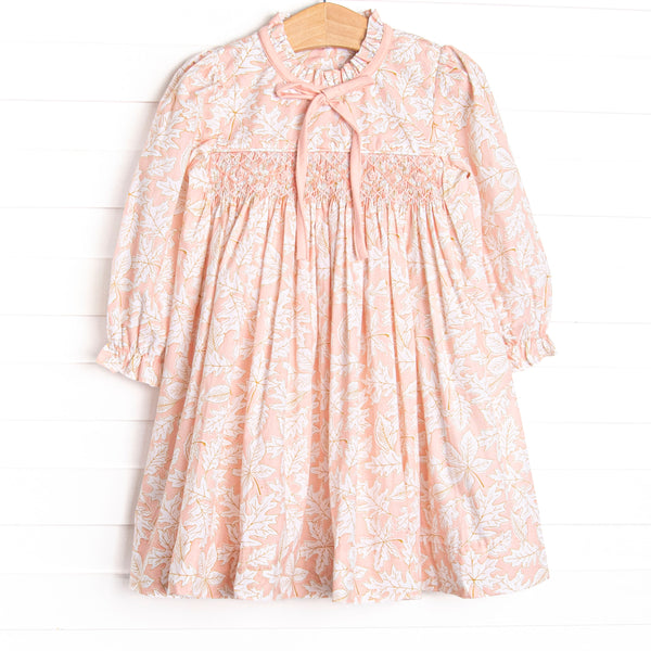 Crisp Autumn Air Smocked Dress, Pink