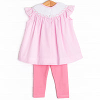 Dress-Up Dreams Smocked Legging Set, Pink