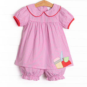 Making the Grade Applique Bloomer Set, Pink