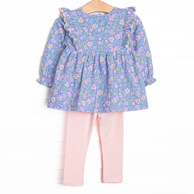 Periwinkle Perennials Scalloped Legging Set, Purple
