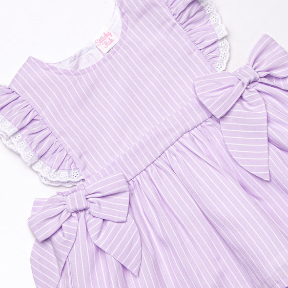 Lilac Lace Seersucker Short Set, Purple