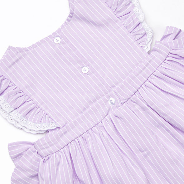 Lilac Lace Seersucker Short Set, Purple