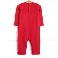 Santa Paws Applique Sweatshirt Romper, Red