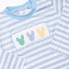 Multicolored Mouse Smocked Short Set, Blue