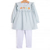 Thanksgiving Favorites Embroidered Legging Set, Green