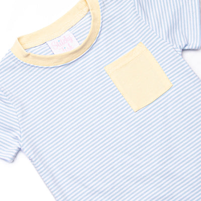 Evan Short Set, Yellow and Blue Stripe