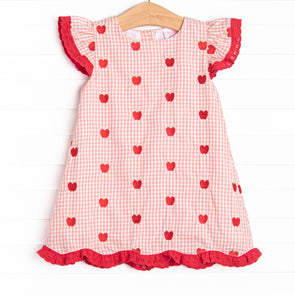 Grade School Gala Embroidered Dress, Pink